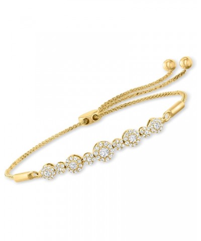 0.60 ct. t.w. Diamond Cluster Bolo Bracelet in 14kt Yellow Gold $330.00 Bracelets