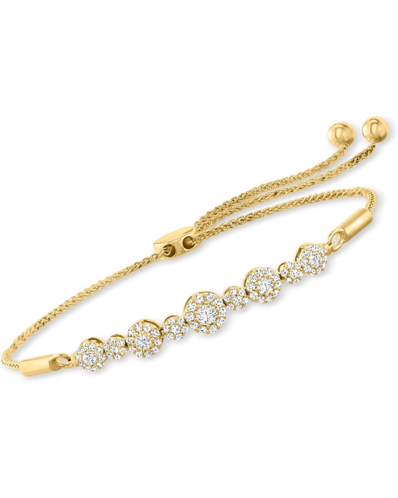 0.60 ct. t.w. Diamond Cluster Bolo Bracelet in 14kt Yellow Gold $330.00 Bracelets