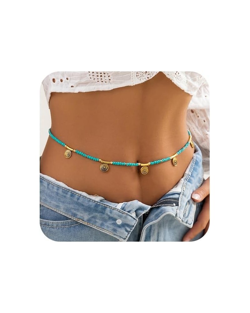 Waist Chains for Women Layered Beaded Sexy Belly Bikini Body Chains Summer Beach Stomach Jewelry Chain D-Coin $7.66 Body Jewelry