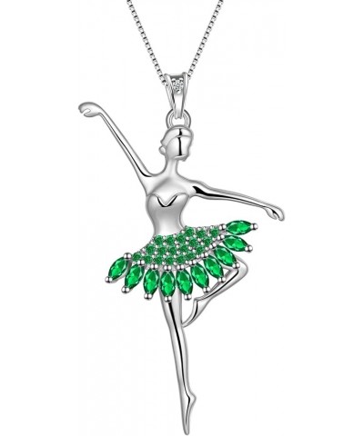 Ballerina Tiny Dancer Necklace/Earring Ballerina Ballet Recital Gifts 925 Sterling Silver Rainbow Dancer Dance Pendant Jewelr...