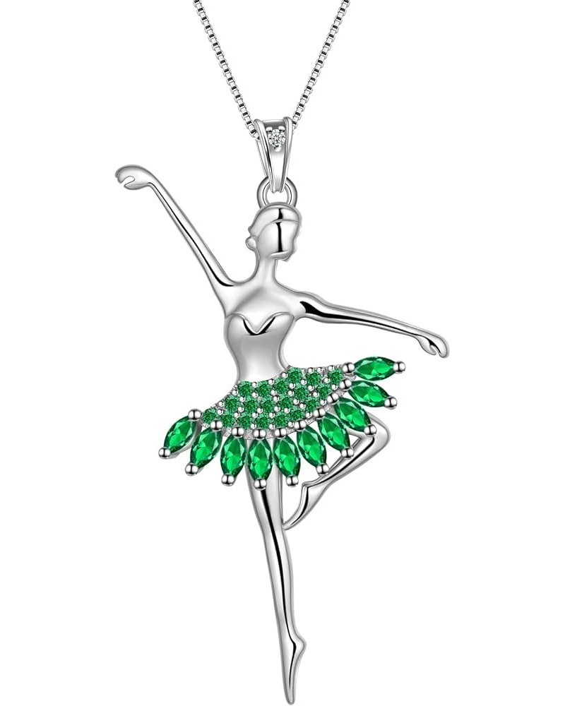 Ballerina Tiny Dancer Necklace/Earring Ballerina Ballet Recital Gifts 925 Sterling Silver Rainbow Dancer Dance Pendant Jewelr...