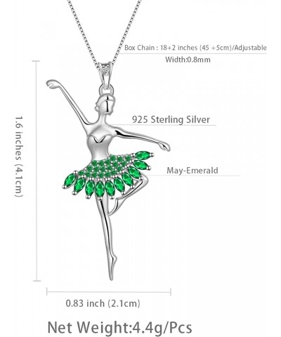 Ballerina Tiny Dancer Necklace/Earring Ballerina Ballet Recital Gifts 925 Sterling Silver Rainbow Dancer Dance Pendant Jewelr...