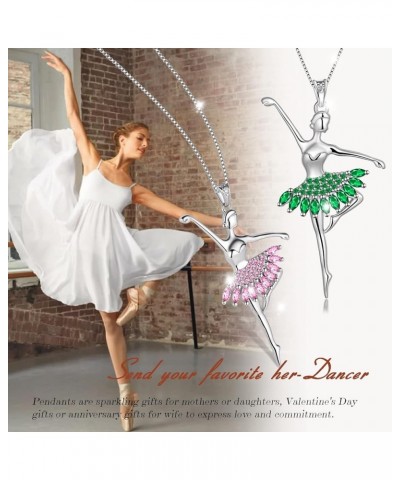 Ballerina Tiny Dancer Necklace/Earring Ballerina Ballet Recital Gifts 925 Sterling Silver Rainbow Dancer Dance Pendant Jewelr...