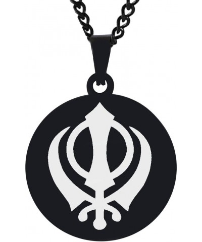 Laser Engraved The Khanda Sikh Khanda Punjabi Kirpan Sword Symbol Stainless Steel Pendant Trendy Necklace Well Polished $9.74...