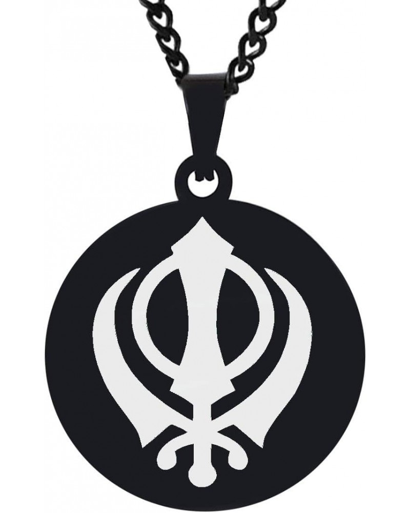 Laser Engraved The Khanda Sikh Khanda Punjabi Kirpan Sword Symbol Stainless Steel Pendant Trendy Necklace Well Polished $9.74...