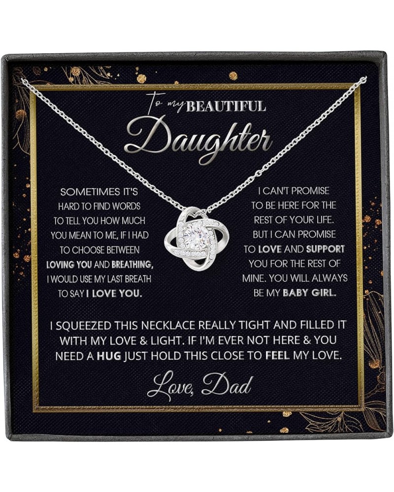 To My Daughter Necklaces Pendants - Father and Daughter Necklace - Gift from Daddy - Luxury Necklace Silver On Birthday, Anni...