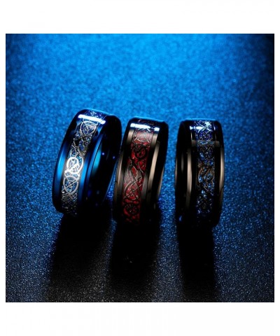 MZZJ Personalized Couple Matching Ring Punk Stainless Steel Celtic Dragon Pattern Rings & Sandblasting Spinner Fidget Ring Se...