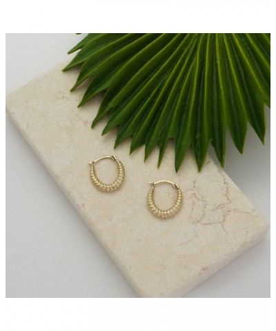 10K Gold Mini Arrow Diamond Cut Huggie Hoop Earrings - Jewelry for Women/Girls - Small Hoop Earrings $14.35 Earrings