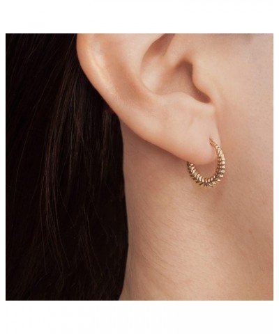 10K Gold Mini Arrow Diamond Cut Huggie Hoop Earrings - Jewelry for Women/Girls - Small Hoop Earrings $14.35 Earrings