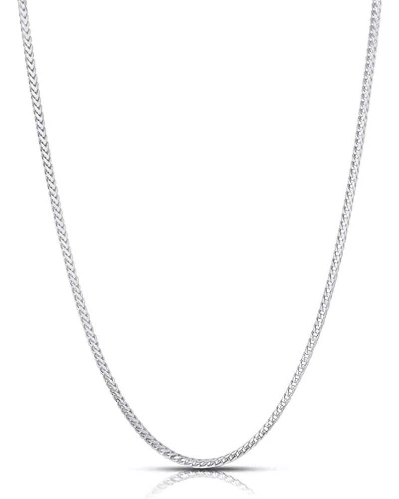 Authentic Solid Sterling Silver Franco Box Link .925 Rhodium Necklace Chains 1MM - 5.5MM, Silver Chain for Men & Women, Made ...