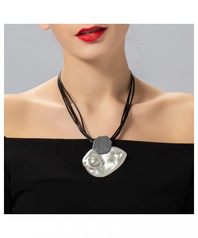 Trendy Black Leather Chokers Necklaces Chain Necklace for Women Jewelry GTLN115015-Gold $10.59 Necklaces