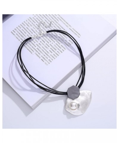 Trendy Black Leather Chokers Necklaces Chain Necklace for Women Jewelry GTLN115015-Gold $10.59 Necklaces