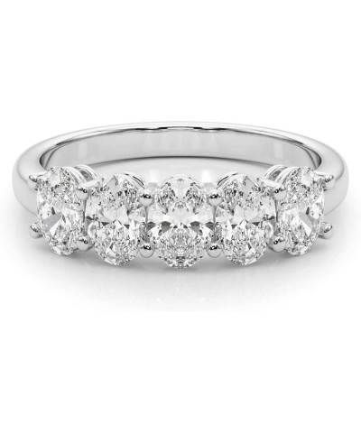 1 Carat & 2 Carat Oval Lab Grown 14K Diamond Five Stone Anniversary Band for Women (F-G/VS-SI) 4.5 1 Carat White Gold $411.18...