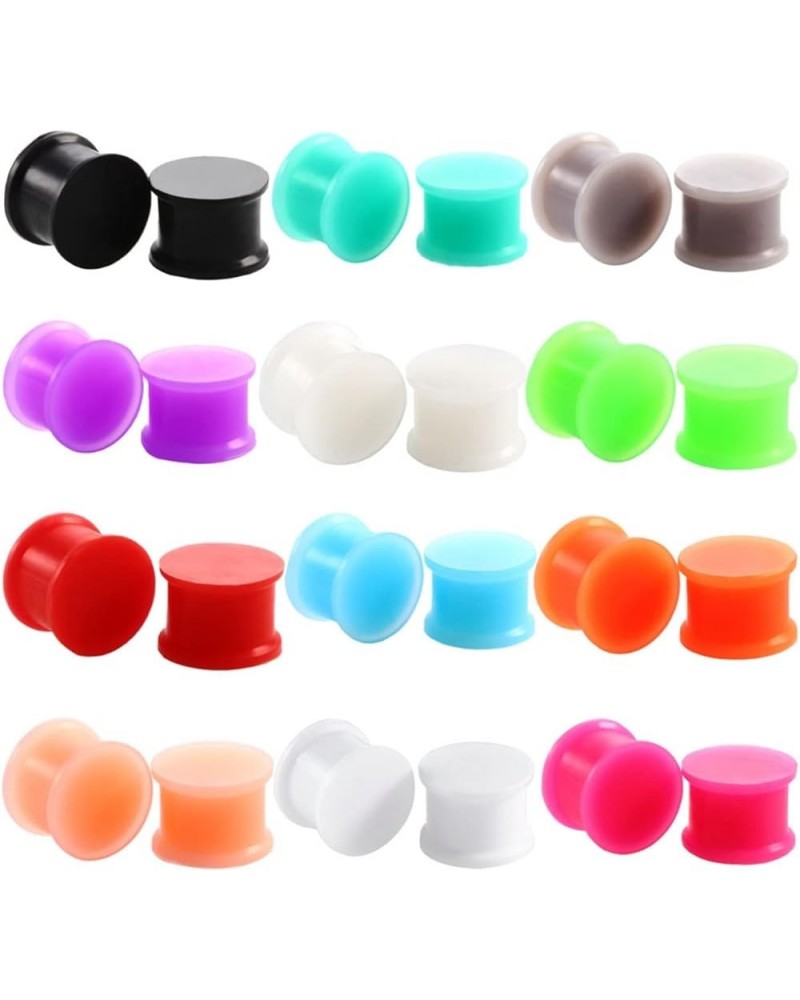 24PCS Silicone Gauges Tunnels, Gauges Tunnels Silicone Ear Plugs Piercing Tunnels Gauges Colorful Round 6.0 Millimeters $10.0...