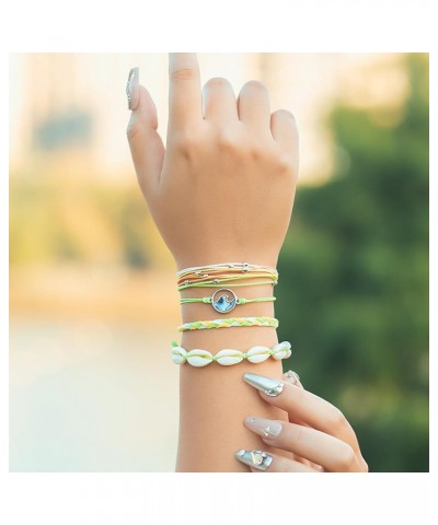 Wave String Bracelets Cute Shell Bracelets Trendy Boho Jewelry Teen Girl Gifts Waterproof Beach Bead Bracelets Pack for Women...