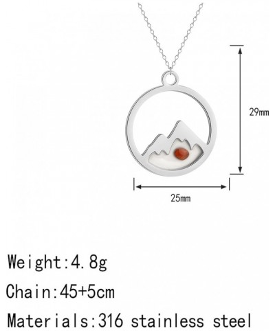 Stainless Steel Mountain Faith Move Mustard Seed Pendant Necklace for Women Men Inscription Christian Jewelry Birthday Valent...