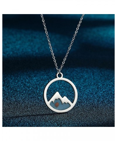 Stainless Steel Mountain Faith Move Mustard Seed Pendant Necklace for Women Men Inscription Christian Jewelry Birthday Valent...