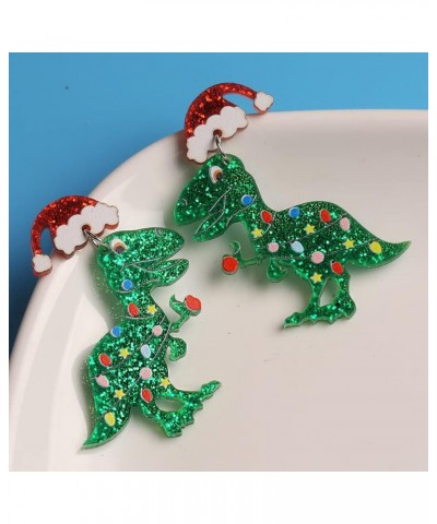 Christmas Earrings for Women Gingerbread Dinosaur Rainbow Earrings Holiday Acrylic Earrings Christmas Jewelry Gift for Girls ...