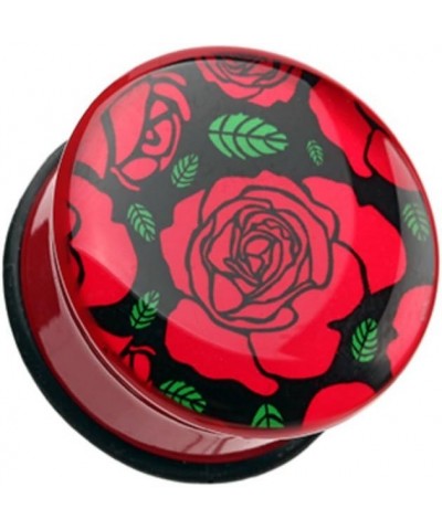 Romantic Rose Flower Single Flared Ear Gauge Plug 0 GA (8mm) $9.24 Body Jewelry