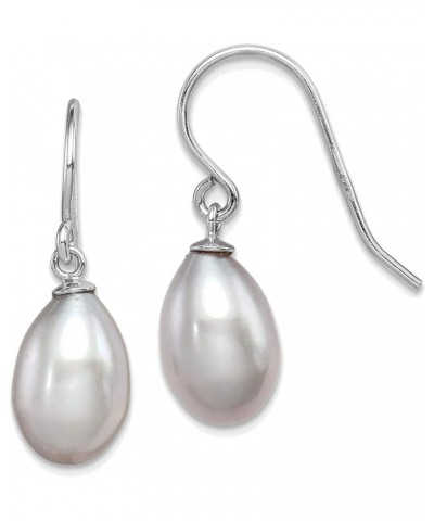 Solid Sterling Silver Rh-plated Grey 8-9mm Freshwater Cultured Pearl Dangle Earrings $20.95 Earrings