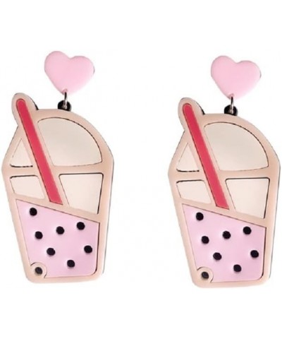 Unique Acrylic Food Cake Drop Dangle Earrings Imitate Ice Cream Resin Sweet Love Heart Donuts Colorful Funny for Women Girls ...