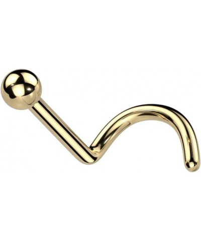 20GA F136 Implant Grade Titanium Ball Top Nose Screw Gold Tone $7.82 Body Jewelry