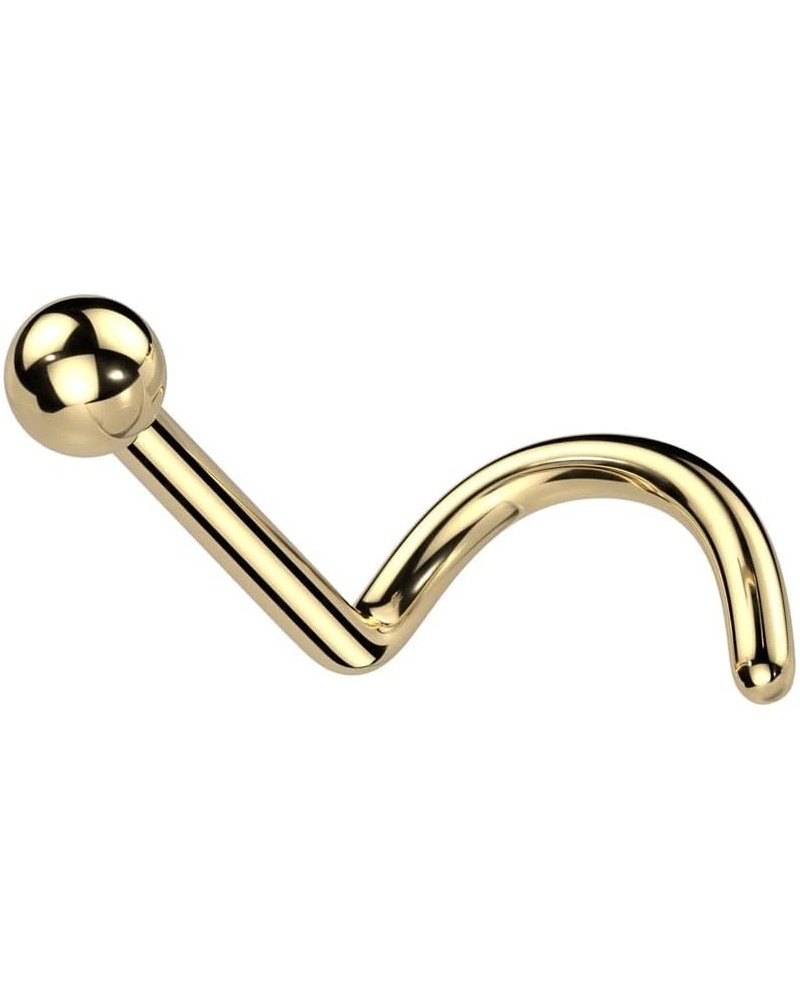 20GA F136 Implant Grade Titanium Ball Top Nose Screw Gold Tone $7.82 Body Jewelry