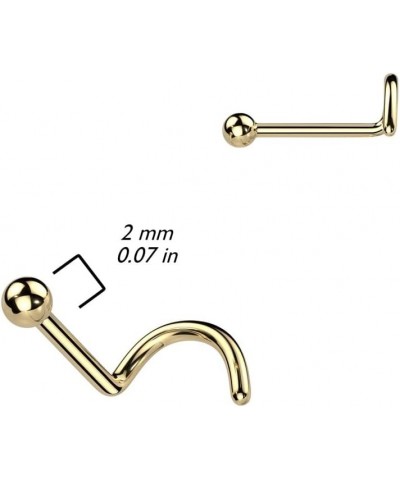 20GA F136 Implant Grade Titanium Ball Top Nose Screw Gold Tone $7.82 Body Jewelry