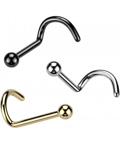 20GA F136 Implant Grade Titanium Ball Top Nose Screw Gold Tone $7.82 Body Jewelry