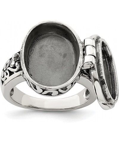 925 Sterling Silver Vintage Oval Locket Ring Fine Jewelry For Women Gifts For Her $66.23 Rings