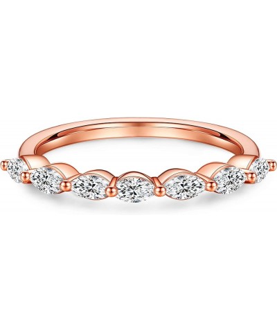 Floating Moissanite Wedding Band for Women, Marquise D Color VVS1 Clarity Lab Created Diamond Rings 14K Rose Gold Vermeil $38...