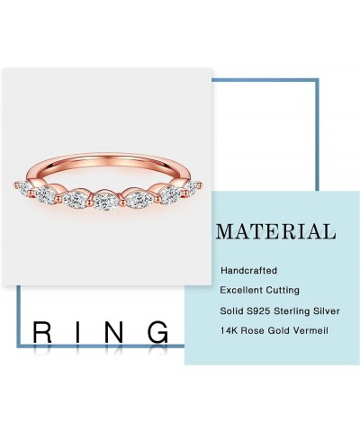 Floating Moissanite Wedding Band for Women, Marquise D Color VVS1 Clarity Lab Created Diamond Rings 14K Rose Gold Vermeil $38...