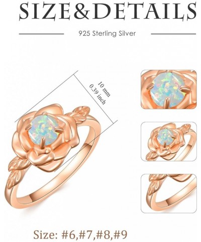 Moonstone Rose Ring Rosegold Plated Rose Engagement Ring Valentines Day Jewelry Birthday Gifts for Women Opal 7 $38.00 Rings