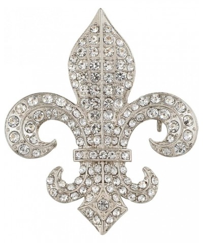 Golden Tone Black Gothic Medieval Royal Fleur De Lis Lily Brooch Pin Silver $11.92 Brooches & Pins