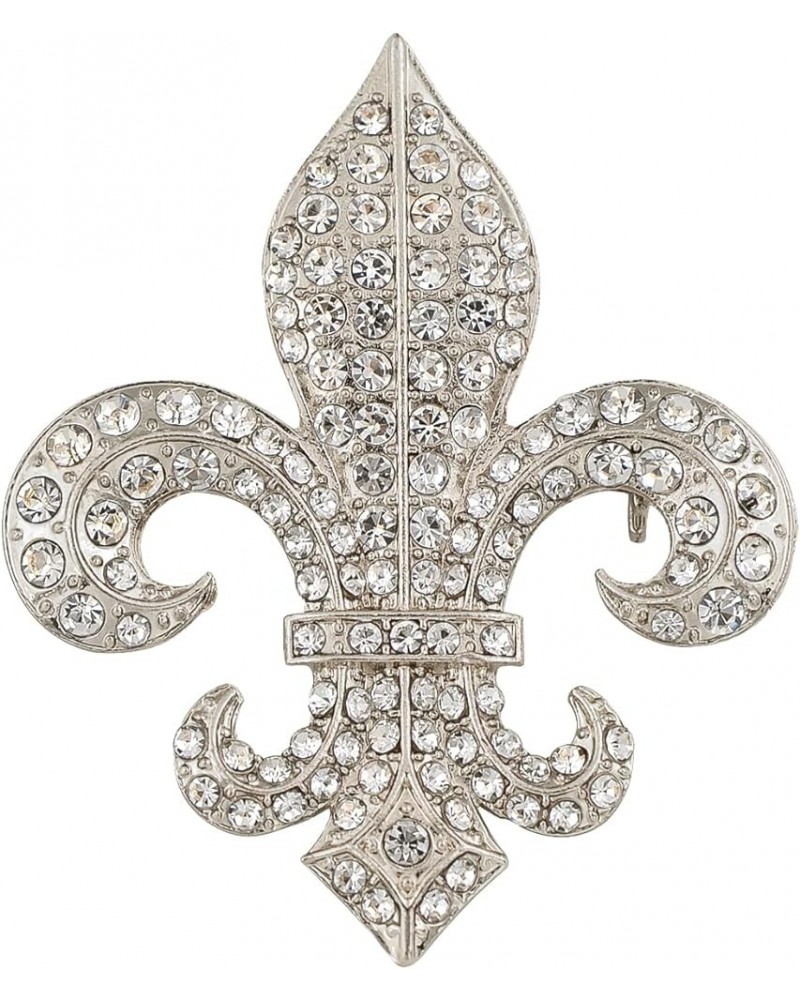 Golden Tone Black Gothic Medieval Royal Fleur De Lis Lily Brooch Pin Silver $11.92 Brooches & Pins