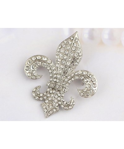 Golden Tone Black Gothic Medieval Royal Fleur De Lis Lily Brooch Pin Silver $11.92 Brooches & Pins