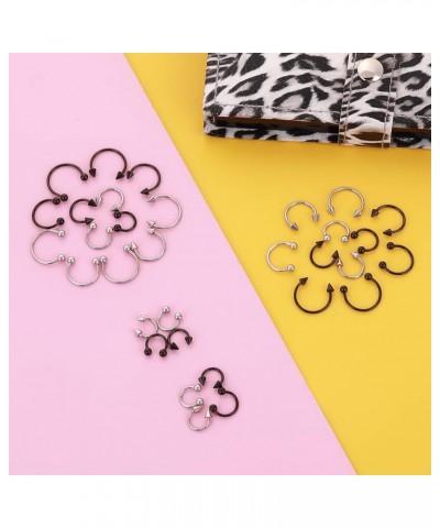 32Pcs 16G Variety of Sizes Horseshoe Rings Surgical Steel Nose Septum Horseshoe Hoop Earring Eyebrow Earring Hoop Lip Horsesh...