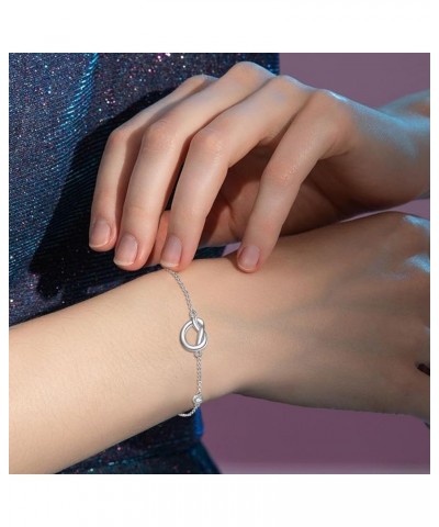 Love Knot Infinity/Celtic Knot/Evil Eye Bracelet for Women Sterling Silver Love Friendship Bracelet for Girls White Gold Brac...