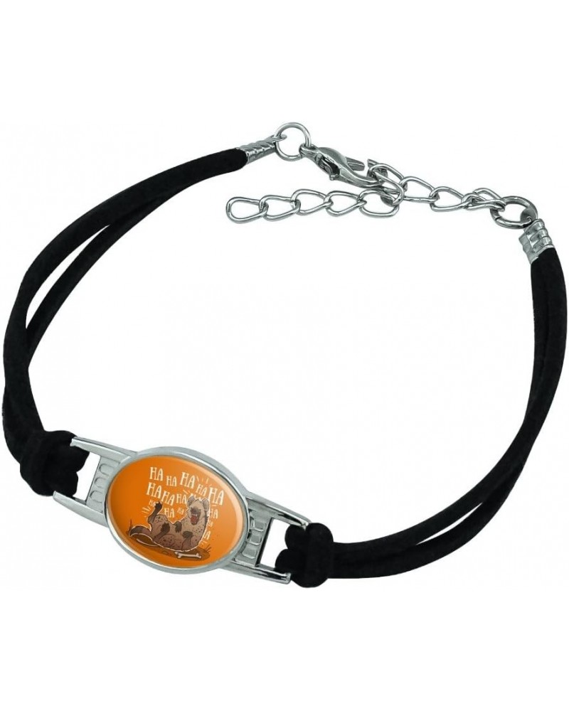 Laughing Hyena Novelty Suede Leather Metal Bracelet black $11.20 Bracelets