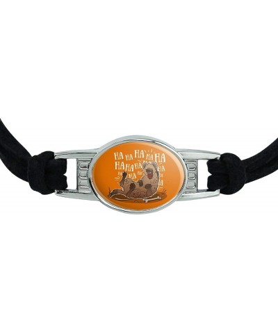 Laughing Hyena Novelty Suede Leather Metal Bracelet black $11.20 Bracelets