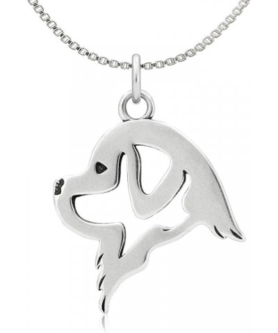 Sterling Silver Newfoundland Pendant, Head Pendant w/ 16" Box Chain $35.83 Necklaces