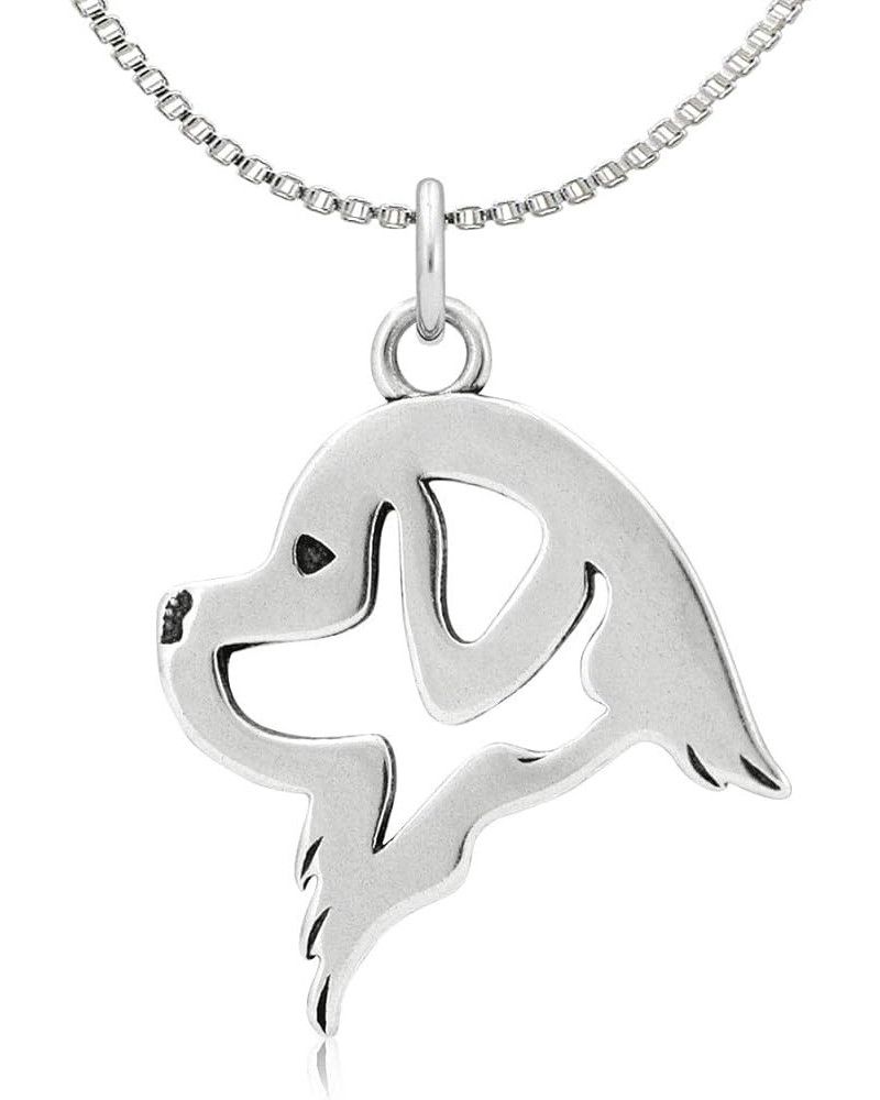 Sterling Silver Newfoundland Pendant, Head Pendant w/ 16" Box Chain $35.83 Necklaces