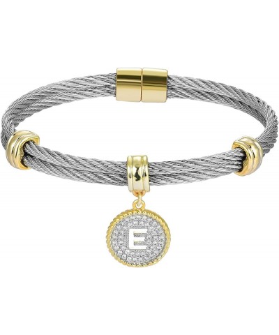 [Luxury Packaging Alphabets Initial Wire Bracelets & Necklaces - Quality Guaranteed Letter - E $13.74 Bracelets