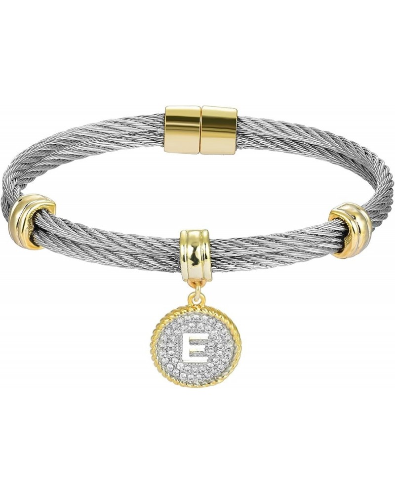 [Luxury Packaging Alphabets Initial Wire Bracelets & Necklaces - Quality Guaranteed Letter - E $13.74 Bracelets