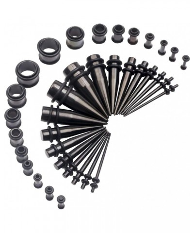 14G-00G 36pcs Ear Gauges Stretching Kit Surgical Steel Tapers Tunnels Plugs Piercing Set Body Jewelry BLACK $12.59 Body Jewelry