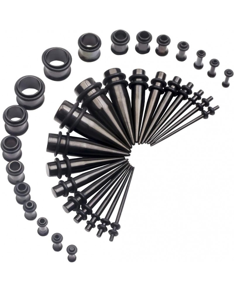 14G-00G 36pcs Ear Gauges Stretching Kit Surgical Steel Tapers Tunnels Plugs Piercing Set Body Jewelry BLACK $12.59 Body Jewelry