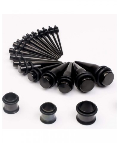 14G-00G 36pcs Ear Gauges Stretching Kit Surgical Steel Tapers Tunnels Plugs Piercing Set Body Jewelry BLACK $12.59 Body Jewelry