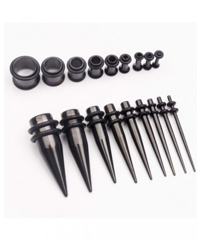 14G-00G 36pcs Ear Gauges Stretching Kit Surgical Steel Tapers Tunnels Plugs Piercing Set Body Jewelry BLACK $12.59 Body Jewelry