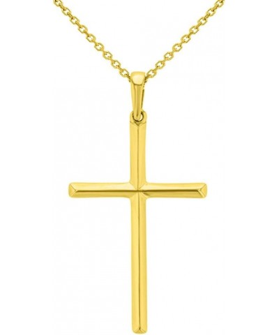 Solid 14k Yellow Gold Simple Christian Cross Pendant Necklace 20 Inches $57.75 Necklaces