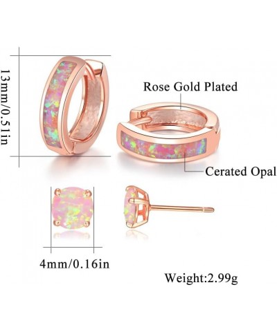 Huggie Earrings Opal Hinged Hoop Earrings Gold Plated Hypoallergenic Small Hoop Earrings for Women Teen Girls Men Sensitive E...